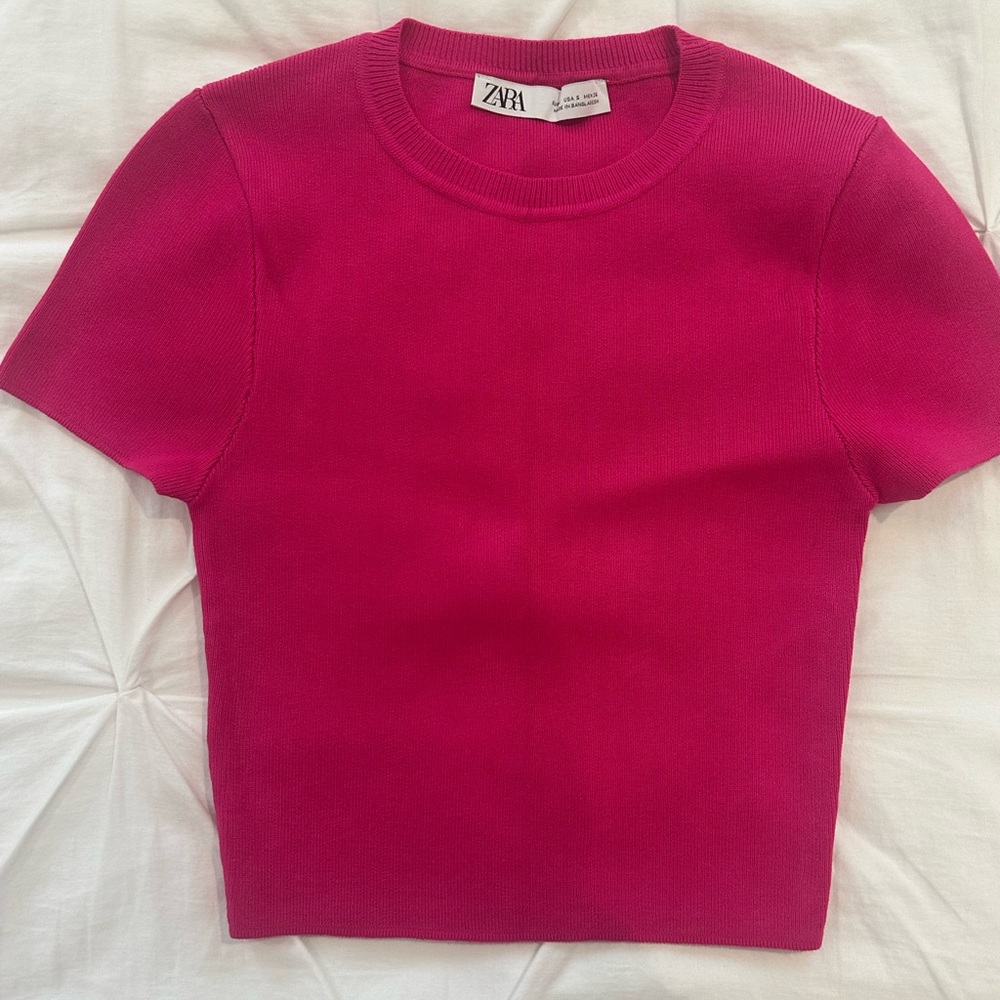 Zara Hot Pink Crop Top